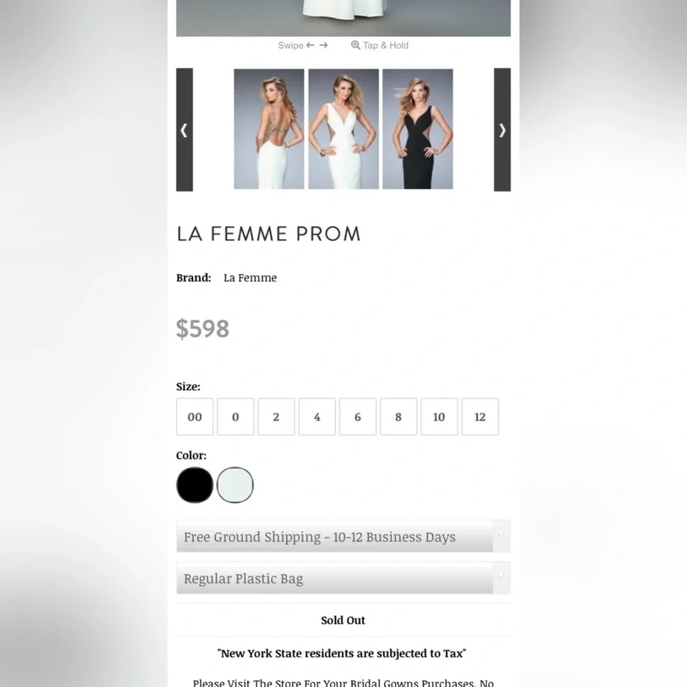 La Femme Stunning Ivory White Embellished Dress Gown